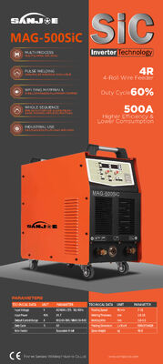 Industrial 500A MIG Welding Machine with SiC Inverter Technology and Flux+Gas Welding Capability
